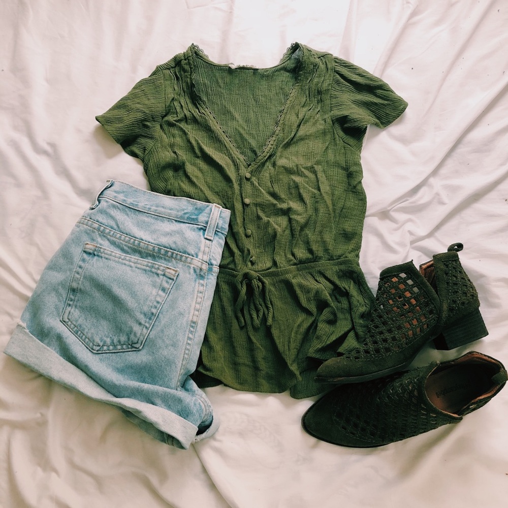 Green blouse